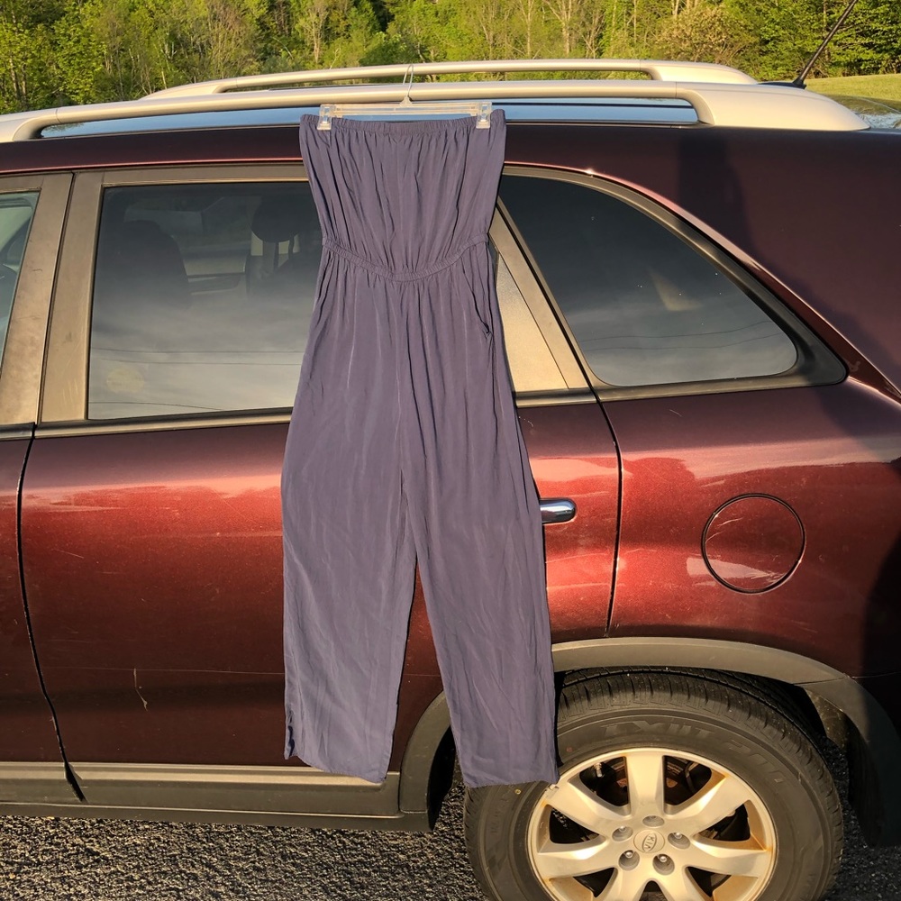 forever 21 blue jumpsuit